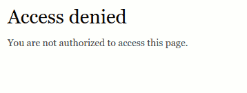 Access denied 403 error message