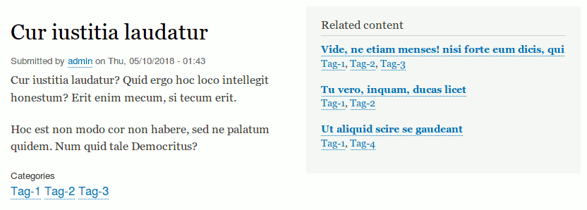 Related content sorted by the number of common taxonomy terms